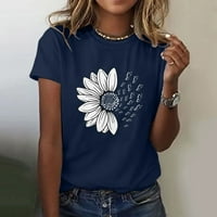 ;/ Ženska ljetna majica od suncokreta Plus size široka bluza majice kratkih rukava za djevojčice casual grafičke