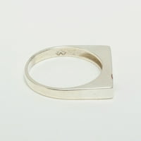 Britanski je napravio 14k bijelo zlato prirodni rubin rubin muški pojas prsten - Opcije veličine - Veličina 10