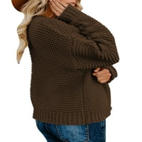 Avamo žene labave obični džemper kardigan dugi rukavi otvoreni prednji radna jakna tamno smeđa s