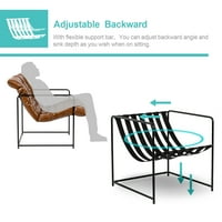 Dizajnerska grupa metalni okvir naglasak fotelje, smeđa
