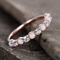 Prstenje za žene i djevojke jednostavan temperament opal ružičasto zlato Nakit s rhinestones prsten darove