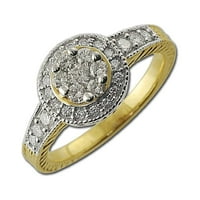Dijamantski obljetnički prsten s milgrain radom 0. ct tw u 14k žutom zlatu.size 7.0