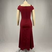 Plus veličina žena dugačka maxi haljina hladna ramena večernja zabava maturalna haljina crvena 3xl