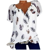 Žene modni ljetni kratki rukavi ležerni tiskani majica vrhovi bluza