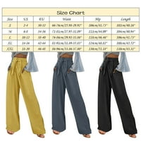 Ženske hlače ležerna čvrsta boja labavi džepovi elastični remen duge hlače hlače