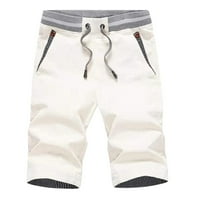 Muške kratke hlače, muške ljetne jednobojne elastične hlače, široke Ležerne sportske ravne kratke hlače za trčanje,
