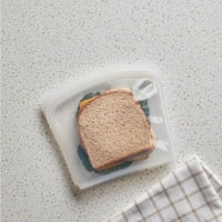 Silikonska vrećica za pohranu sendvič proizvoda B & B-prozirna, Izdržljiva, nepropusna, za višekratnu upotrebu