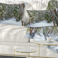 Dizajnirati snježne ceste u šumi - jastuk za bacanje tiskanih krajolika - 12x20