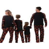 Ženska muška dječja pidžama s dugim rukavima, odgovarajuća obiteljska pidžama s okruglim vratom, pidžama Setovi