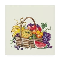 Likovna umjetnost Barbare Mock lubenica i košara s voćem na platnu