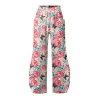 ženske Harajuku hlače s cvjetnim printom, nove modne prevelike hlače s velikim džepom, široke široke trenirke,