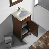 Toaletni stolić od punog tikovine od 24 s dvostrukom mramornom pločom od mera i bijelim porculanskim umivaonikom