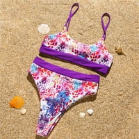 Bikini kupaći kostim, dvodijelni Ženski kupaći kostim, odjeća za plažu s printom, komplet tankini kupaćih kostima,
