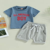 Ma & Baby Baby Boys Kratka odjeća Set majica s kratkim rukavima i kratke hlače set odjeće za odjeću za dojenčad