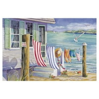 Umjetnička galerija remek -djela Windblown Beach House by Kathleen Denis Canvas Art Print 24 36