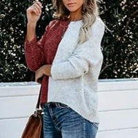 Rasprodaja ženskog džempera s okruglim vratom, preveliki pleteni vrhovi, opuštena ležerna pletena tunika dugih