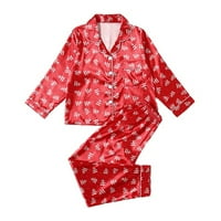 Obiteljske božićne pidžame, identični setovi božićnih pidžama s printom pahuljica, identični setovi svečanih pidžama