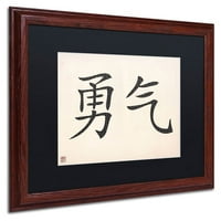 Zaštitni znak likovna umjetnost Hrabrost-horizontalno bijelo platno umjetnost crne mat, drveni okvir