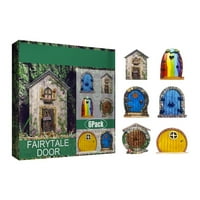 Set za vrata bajke, drveni minijaturni gnome kućni prozor i vrata, za vrt, ukras za odmor