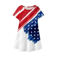 Djevojke kratke rukave haljine četvrti srpanj Nezavisni Dan Star Stripes Printins haljina