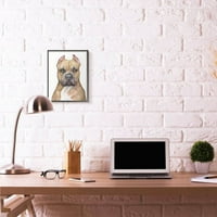 Stupell Industries pit bull pse kućni ljubimac akvarel akvarel za životinje uokvireno giclee teksturiziranom umjetnošću