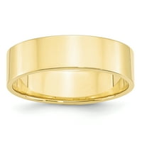 Lagani ravni prsten od žutog zlata 10K, veličina 12