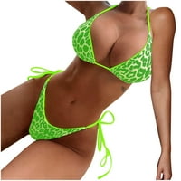 Kontrola trbuha za kostim za žene bikini zavoj Havajski leopard print thong plaža plaža moda plaža moda plus size