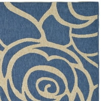 Cvjetni tepih za unutarnju i vanjsku upotrebu, 2 '4 12', plavo-bež