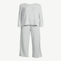 Joyspun ženski dugi rukav i hlače set pidžama, 2-komad, veličine s do 3x