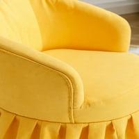 CTRWK lanena tkanina za okretna stolica s naglaskom na stolicu, žuta