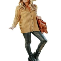 Glonme ženska jakna otvorena prednja odjeća dugih rukava kardigan džemper labave kardigans casual kabel pleteni