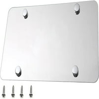 Obična prazna registarska ploča od nehrđajućeg čelika polirano ogledalo
