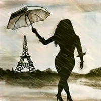 Paris kišni dan Ed Capeau Eiffel Tower Acril Art Reproduction