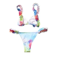 Aayomet dva kupaćeg kostija za žene guraju solidne set bikini podstavljene žene kupaći kostim u obliku kostima