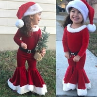 AOOCHASLIY Zimski šeširi Clearment Boy's i djevojčice Dječije zimska božićna košulja s dugim rukavima + zvono