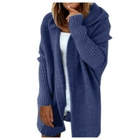 kardigan za žene ženske čvrste boje kapuljača otvoreni šav batwing rukavi džemper kardigan kaput ženski kardigan