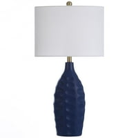 Velika okrugla Stolna svjetiljka s prijelaznim udubljenjima u stilu U Stilu - Plava završna obrada