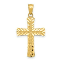 Karat u karats 14k žuto zlato dijamantski latinski križni privjesak šarm s 10k žuto zlato lagana ogrlica lanca