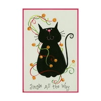 Zaštitni znak likovna umjetnost 'Jingle cijeli put crne mačke' platno Art by Beverly Johnston