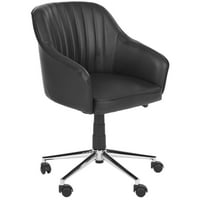 Moderna rotirajuća Stolna stolica u retro stilu, crna, srebrna