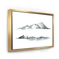 DesignArt 'Minimalistički tamnoplava planina Pejzaž' Moderno uokvireno platno zidne umjetničke print