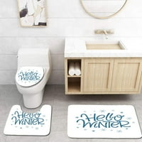Pozdrav zimska slova kupaonica prostirke set prostirka prostirke i poklopac poklopca za toaletni poklopac