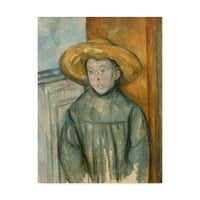 Zaštitni znak likovne umjetnosti 'Dječak sa slamnastom šeširom' platno umjetnost Paul Cezanne