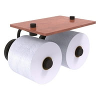 Držač toaletnog papira u obliku toaletnog papira s drvenom policom-polirani mesing