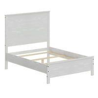 Bijeli krevet od punog drveta, moderni drveni okvir kreveta veličine mumbo-mumbo u rustikalnom stilu, Potrebna