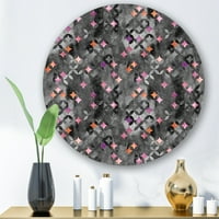 DesignArt 'Geometrija ružičaste zvijezde s presijecajućim krugovima' Moderni krug metal metala umjetnost - disk