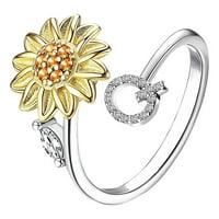 Suncokretovo pismo okretni prsten za žene modni nakit Popularni pribor za ženu
