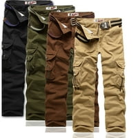 Skpabo Muške teretne hlače Lagane radne hlače izravno ugrađene vanjske hlače Elastični struk s više džepova