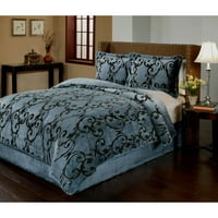Mini set posteljine s printom od baršuna i pliša u stilu Provence iz