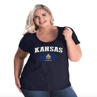 Normalno je dosadno - zakrivljena majica za žensku veličinu, do veličine - Kansas zastave